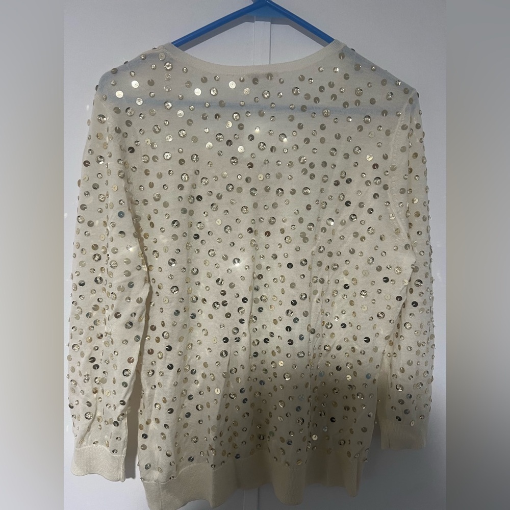 “Halogen”sequined sweater, elegant for any occasion! Size L - Picture 6 of 11
